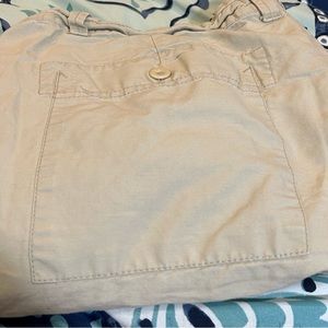 Khaki wideleg capris